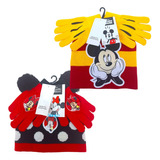 Kit C/ 2 Conjunto Touca Luvas  Mickey Mouse E Minnie Disney 