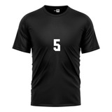 Camisa Masculina Camiseta Número 5 Futebol Dry Fit Academia