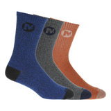 Pack 3 Calcetines Merrell Crew Azul Hombre