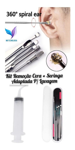 Kit De Remoção De Cera De Ouvido +seringa Adaptada P/lavagem