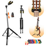 Base Soporte Guitarra Atril Ajustable De Piso Con Accesorios