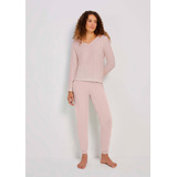 Pijama Feminino Longo Decote V Hering