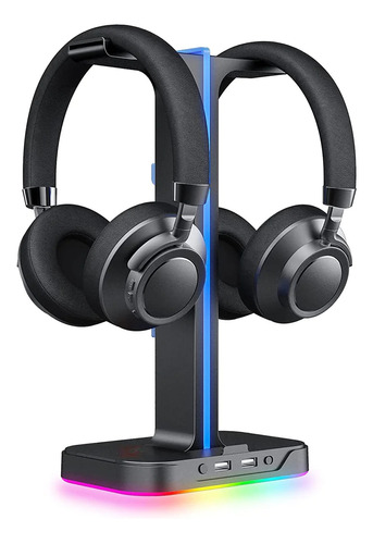 Base Stand Soporte Para Auriculares Headset Gamer Rgb 2 Usb