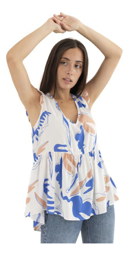 Blusa Musculosa Poplin Estampado 22-45-1