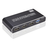 Conmutador De Transmisión Hdmi Capture Card 1080p Y Audio 2