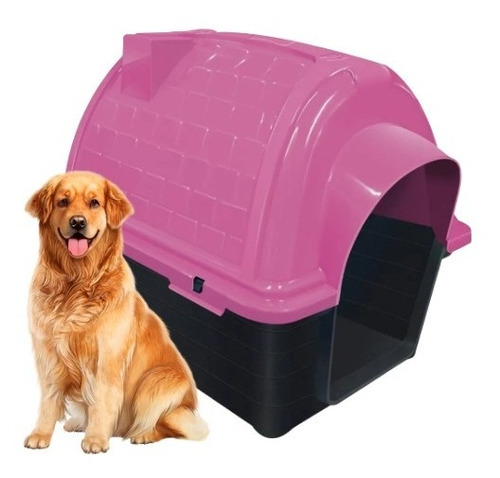 Casinha Para Cães Gatos Casa Em Plástico Grande Pet Rosa N