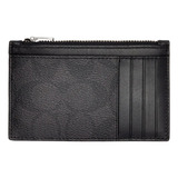 Tarjetero Coach Zip Card Case C4281 Qba45 Negro Monogram