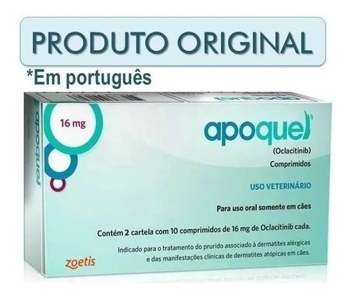 Apoquel Dermatológico Cães 16 Mg - 20 Comp. (registro Mapa