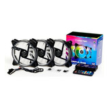 Kit Fan Com 3 Unidades Rgb 120mm Com Controladora- Liketec