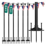 Taus 8 Pack String Light Pole 11ft Stand To Hang String  Oac