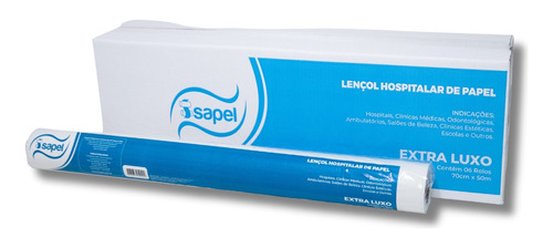 Lençol Descartável Hospitalar Maca Ext Luxo 70x50 Cx 6 Rolos