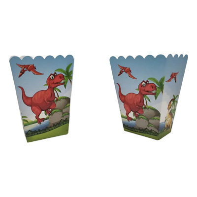 Cajitas Mesa De Dulces, Candy Bar, Palomita, (10 Piezas) Color Azul Dinosaurio | Envío gratis