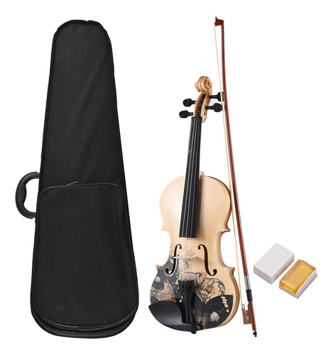 Violin Topboard Acoustic 4/4 Para Violín, Rollo Con Arco De