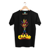 Polera Aku Aku Crash Bandicoot Brujo Mascara Niños Algodón