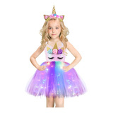 Vestido Princesa Con Lentejuelas Unicornio Tutu Para Niñas