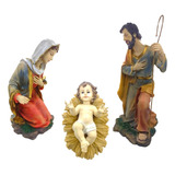 Pesebre Navidad Nacimiento 40cm. Poliresina Italiana 3 Pzas