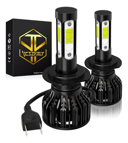 Faros Led H7 De Cuatro Lados De Luz Baja, 24000 Lm