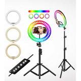 Aro Anillo Selfie Luz Led Rgb Tripode Ring Light Usb Celular