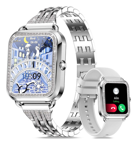 Elegante Reloj Inteligente Para Mujer Bluetooth Call Diamond