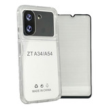 Funda Para Zte A34 / A54 + Mica Protector Reforzado 3en1 Rud