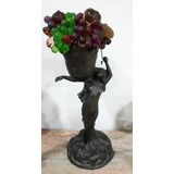 Petit Bronce Luminaria Antiguo Estilo Art Noveau Con Frutas