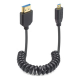 Cable En Espiral Duttek 8k Micro Hdmi A Hdmi, Versión De 48 