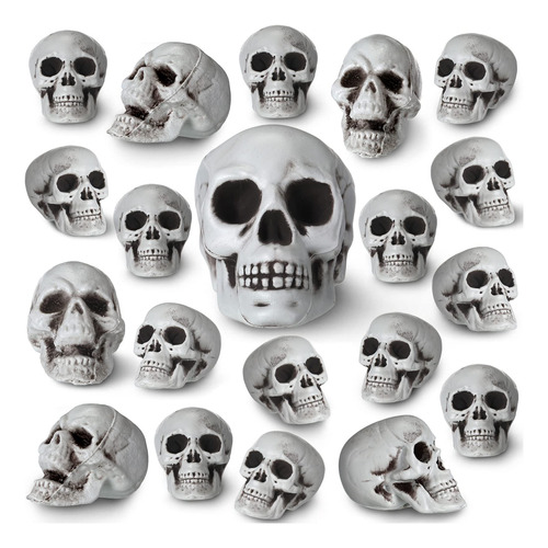 20 Piezas De Calavera De Halloween Realista De Plástico Co.