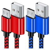 Cable De Carga Rápida Micro Usb, 2 Unidades, 10 Pies De Larg