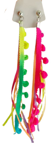 Brinco  Tiras Neon Carnaval Bijouteria 10cm