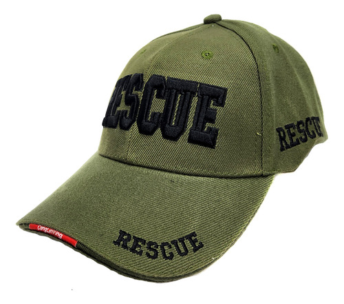 Gorra Bordada Importada Recue Bomberomania Verde