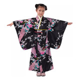 C Bata De Kimono Para Niños Y Niñas, Disfraz Japonés Largo