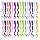 30 Extensiones De Cabello Rizado De Colores, Clip De Reflejo