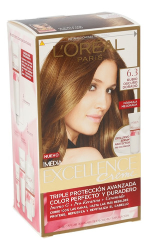 2 Pzs Loreal Tinte Permanente Dama Imedia Excellence 6.3 Rub