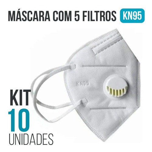 Kit10 Máscara Kn95 C/5 Camadas D Proteção Segura Confortável