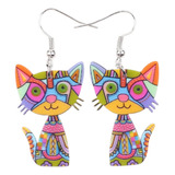 Doway Lindos Aretes De Acrílico Con Forma De Gato Para Mujer