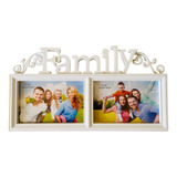 Marco De Foto Familia 10x15 Doble 33x18cms Pvc Blanco