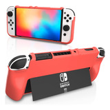 Switch - Carcasa Oled Roja, Flexible Y Cómoda, Funda Prote.