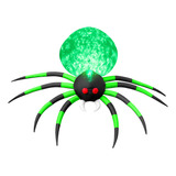 Inflable Halloween Decoración Araña Gigante 2.43m Luz Led 