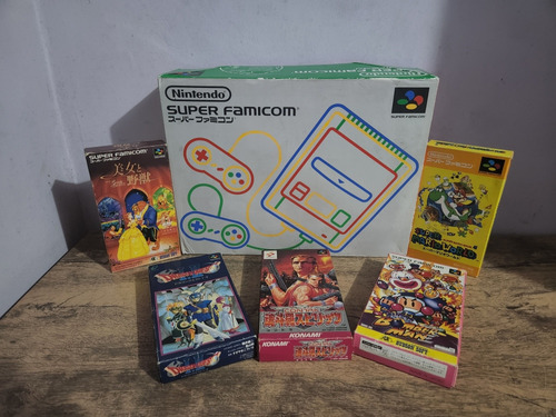 Aparelho Super Famicom Na Caixa Com 6 Fitas 