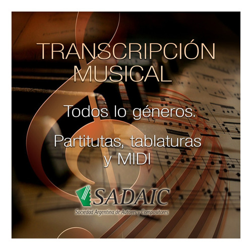 Registro Sadaic Transcripción De Partituras