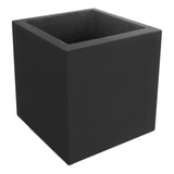 Maceta Minimalista Modelo Cubo De Fibra De Vidrio 40 X 40 Color Negro