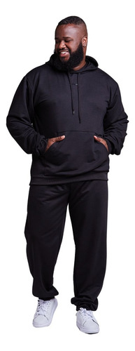 Conjunto Moletom Plus Size Masculino Blusa Frio Calça Jogger