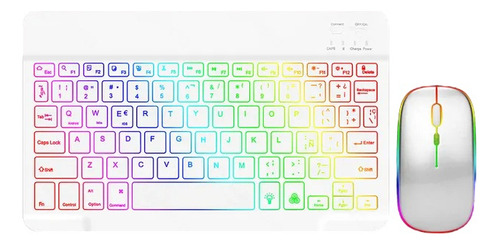 Teclado Mouse Bluetooth Para Pc Note iPad Tablet Tab Led Rgb