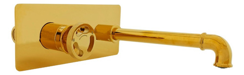 Griferia  Llave Para Lavamanos De Pared Monocontrol Dorado