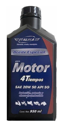 Aceite Para Moto 4 Tiempos Marca Italika Sae 20w 50