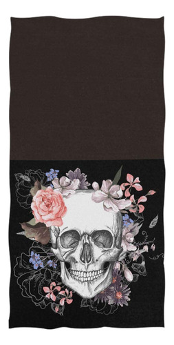 Naanle Chic Skull And Flowers - Toallas De Mano Grandes Sua.