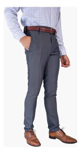 Pantalón De Vestir Gris Oxford Formal O Informal Para Hombre