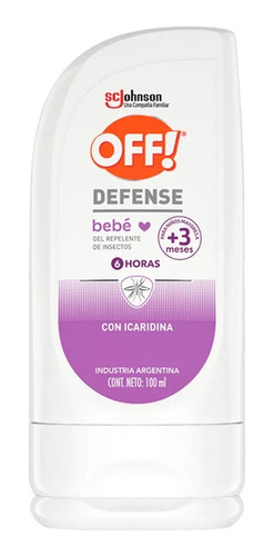 Off Defense Gel Repelente Insectos Icaridina Bebe 100ml