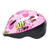 Capacete Ciclismo Infantil Menina Rosa Jet Adventure Bugs