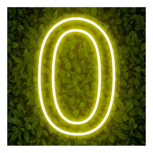Painel Neon Numero Zero 0 Instagram Iluminação Branco 50cm